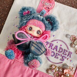 Bedazzled Maymei "Tiny Bear Cookie Series - Blueberry Yogurt  Plush Pedant